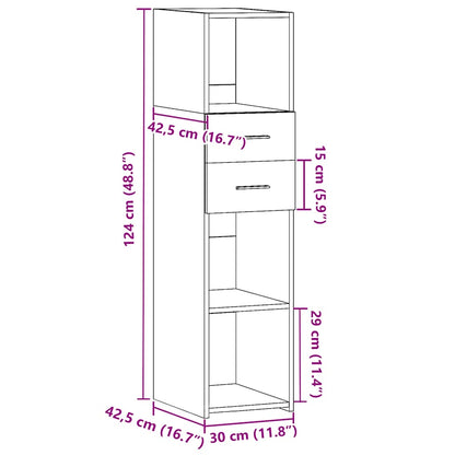 vidaXL Highboard White 30x42,5x124 cm Engineered Wood