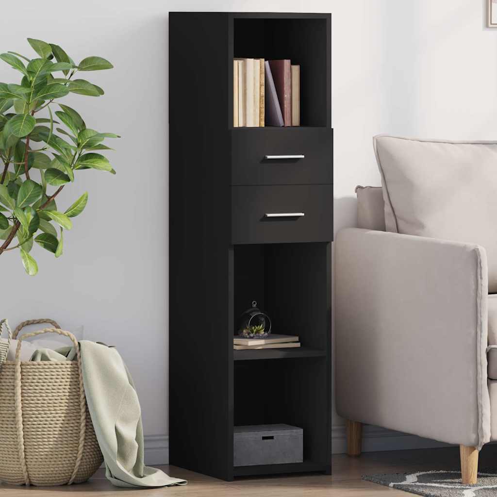 vidaXL Highboard | Black | Engineered wood | Tall | Highboard | Rectangular