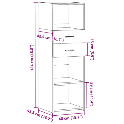 vidaXL Highboard Brown Oak 40x42,5x124 cm Engineered Wood