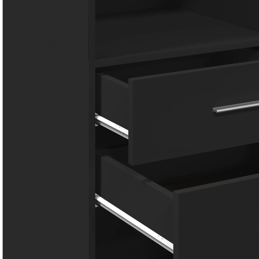 vidaXL Highboard Black 45x42,5x124 cm Engineered Wood