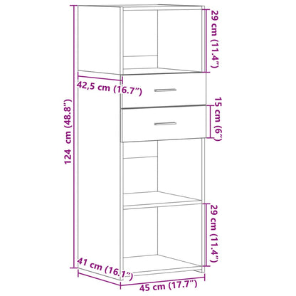 vidaXL Highboard Sonoma Oak 45x42.5x124 cm Engineered Wood