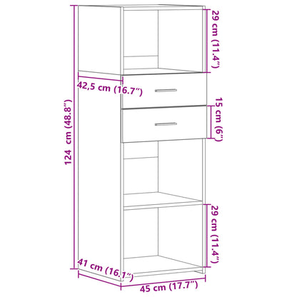 vidaXL Highboard Concrete Grey 45x42,5x124 cm Engineered Wood