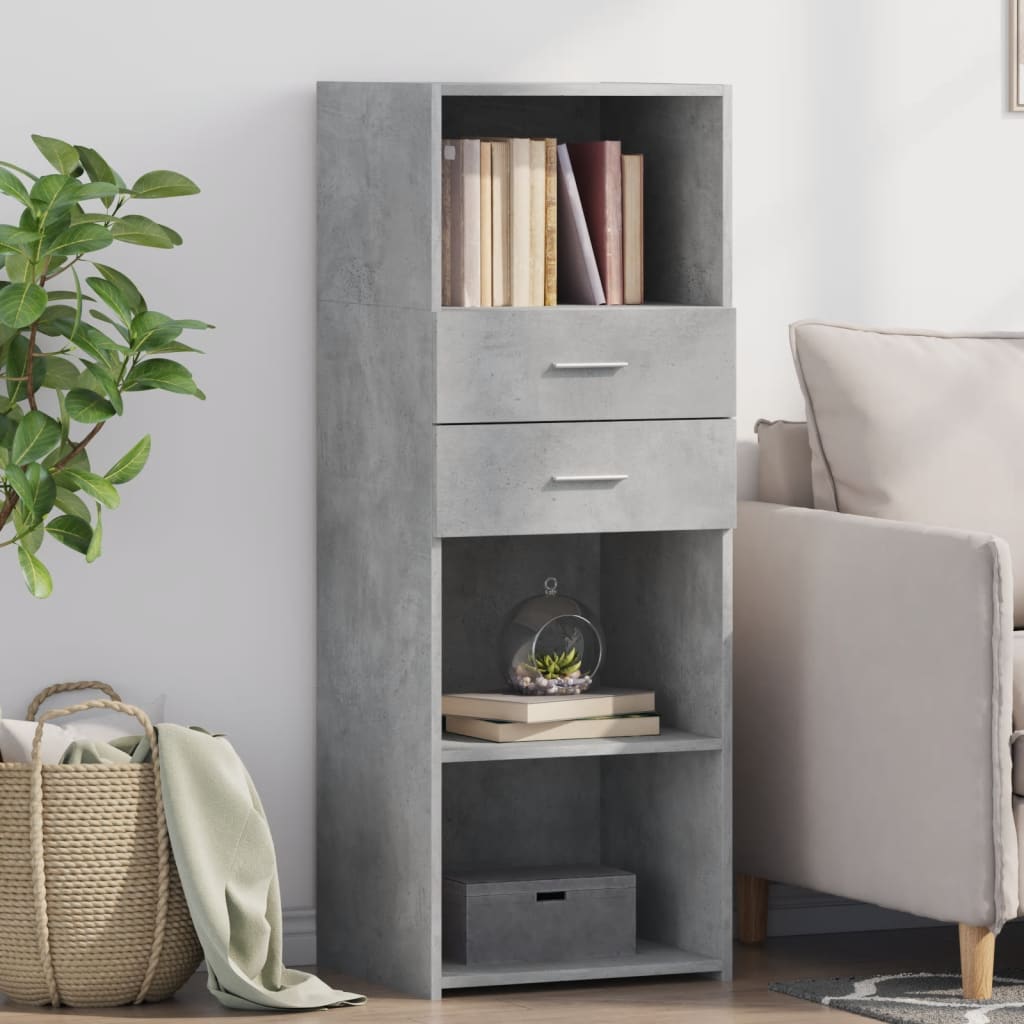 vidaXL Highboard Concrete Grey 45x42,5x124 cm Engineered Wood