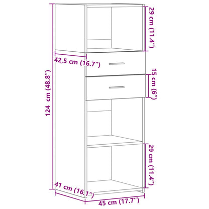vidaXL Highboard Grey Sonoma 45x42,5x124 cm Engineered Wood