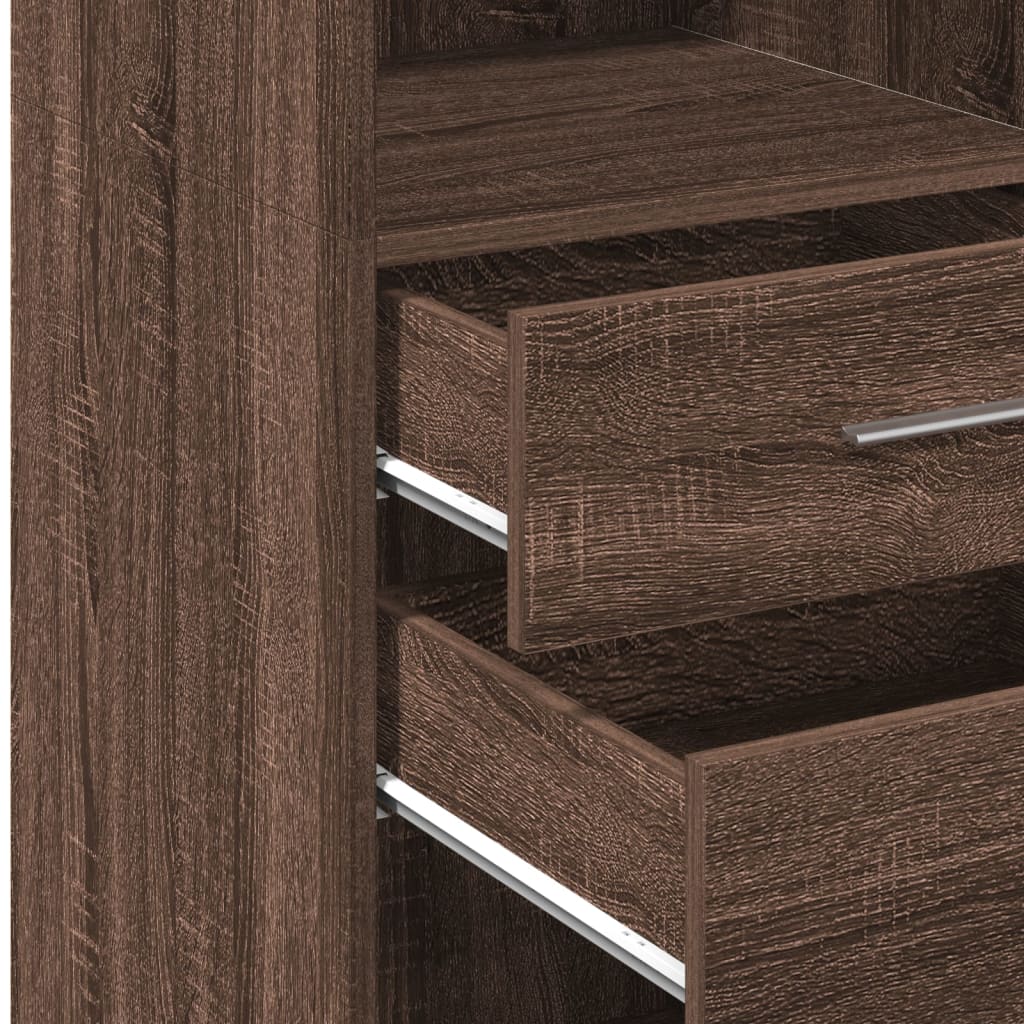 vidaXL Highboard Brown Oak 45x42,5x124 cm Engineered Wood