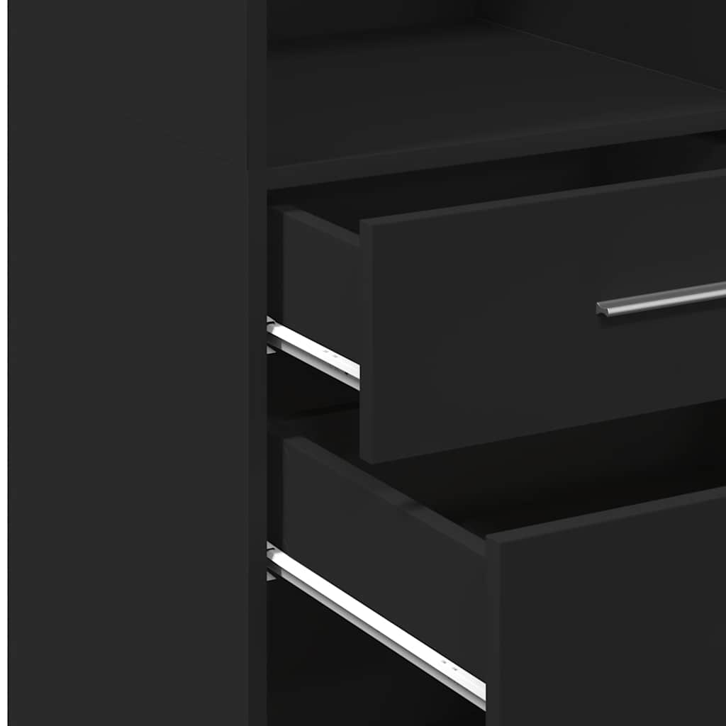 vidaXL Highboard Black 50x42,5x124 cm Engineered Wood