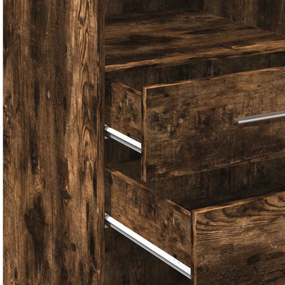 vidaXL Highboard Smoked Oak 50x42,5x124 cm Engineered Wood
