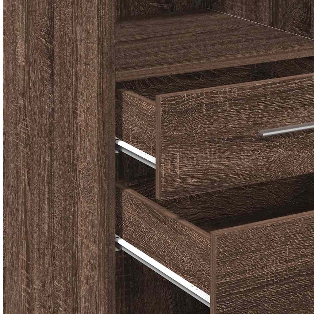 vidaXL Highboard Brown Oak 50x42,5x124 cm Engineered Wood