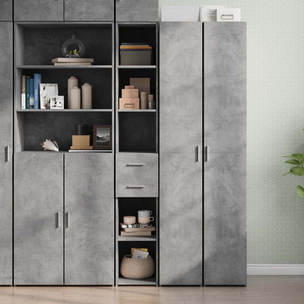 vidaXL Highboard Concrete Grey 30x42,5x185 cm Engineered Wood
