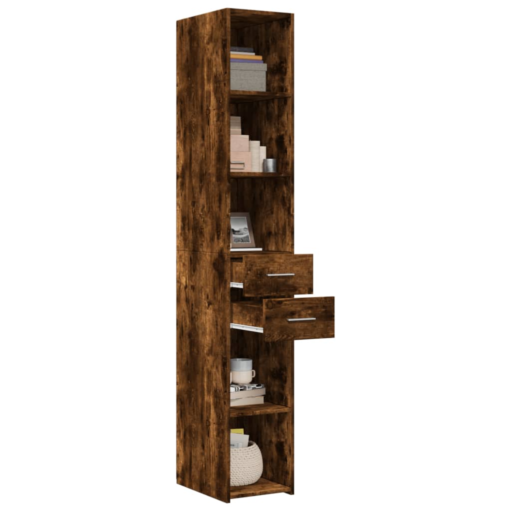 vidaXL Highboard Smoked Oak 30x42,5x185 cm Engineered Wood