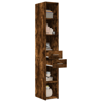vidaXL Highboard Smoked Oak 30x42,5x185 cm Engineered Wood