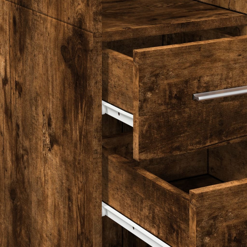 vidaXL Highboard Smoked Oak 30x42,5x185 cm Engineered Wood