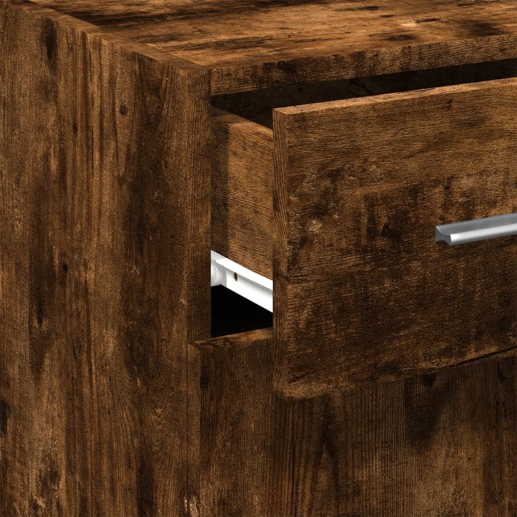vidaXL Sideboard Smoked Oak 30x42.5x93 cm Engineered Wood