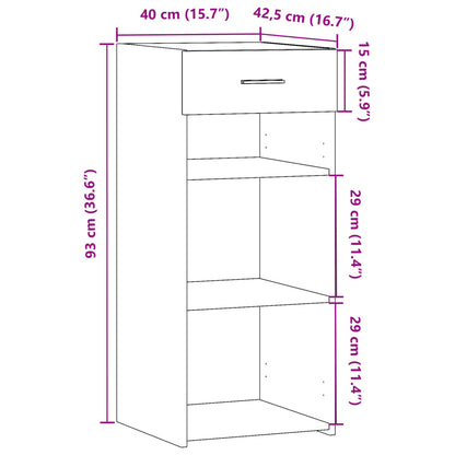 vidaXL Sideboard Grey Sonoma 40x42,5x93 cm Engineered Wood