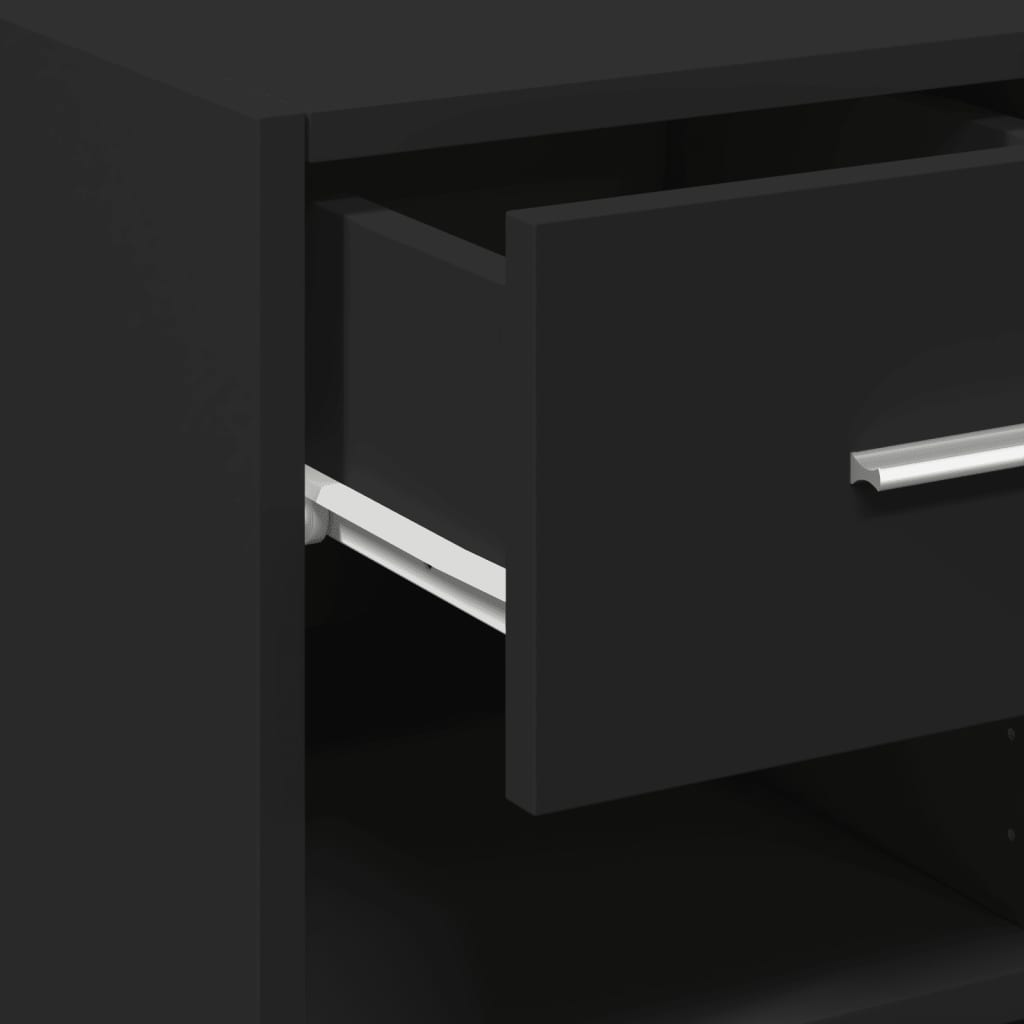 vidaXL Sideboard Black 45x42,5x93 cm Engineered Wood