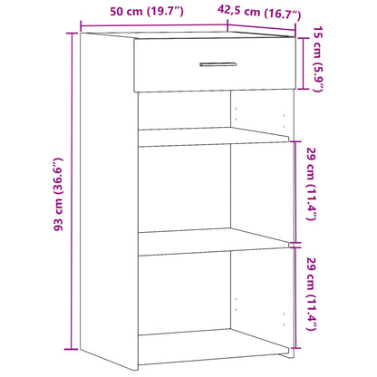 vidaXL Sideboard Concrete Grey 50x42,5x93 cm Engineered Wood