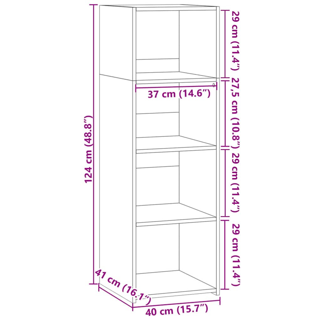 vidaXL Highboard Black 40x41x124 cm Engineered Wood