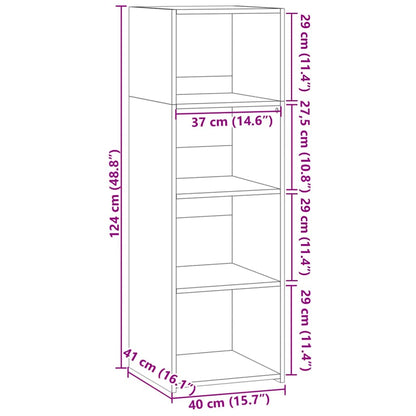 vidaXL Highboard Smoked Oak 40x41x124 cm Engineered Wood