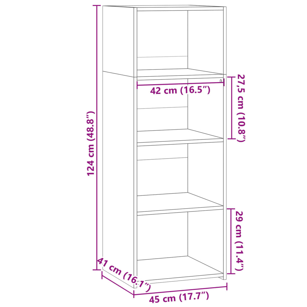 vidaXL Highboard White 45x41x124 cm Engineered Wood