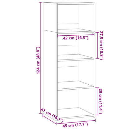 vidaXL Highboard Smoked Oak 45x41x124 cm Engineered Wood