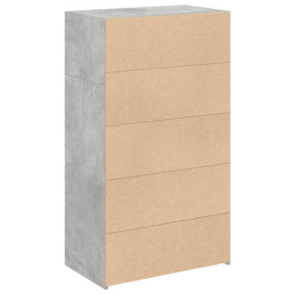 vidaXL Highboard Concrete Grey 70x41x124 cm Engineered Wood
