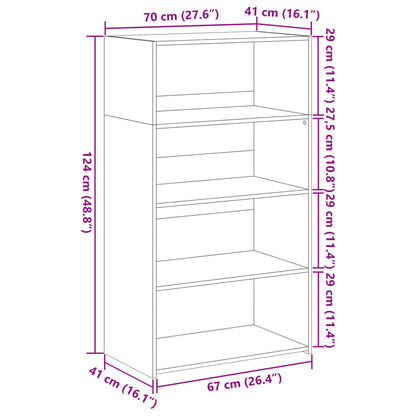 vidaXL Highboard Concrete Grey 70x41x124 cm Engineered Wood