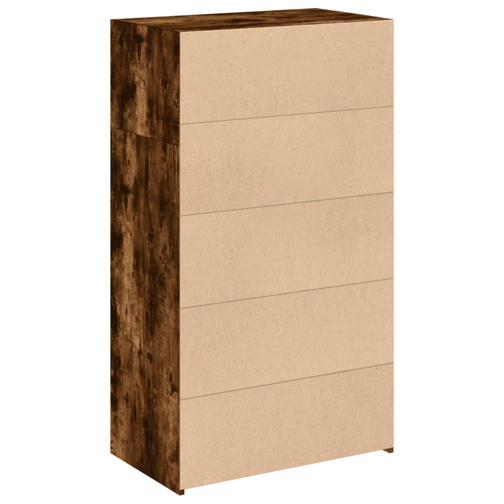 vidaXL Highboard Smoked Oak 70x41x124 cm Engineered Wood
