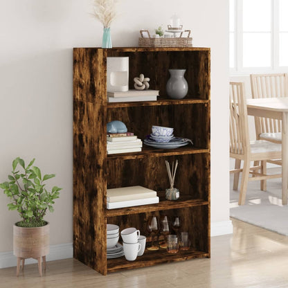 vidaXL Highboard Smoked Oak 70x41x124 cm Engineered Wood
