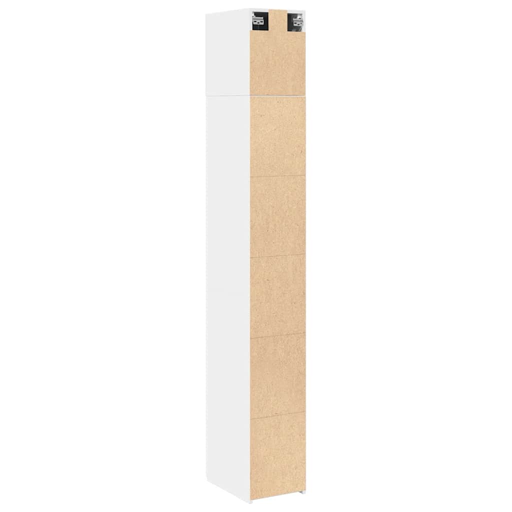 vidaXL Slim Storage Cabinet White 30x42.5x225 cm Engineered Wood