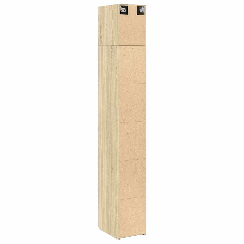 vidaXL Slim Storage Cabinet Sonoma Oak 30x42,5x225 cm Engineered Wood
