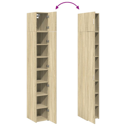 vidaXL Slim Storage Cabinet Sonoma Oak 30x42.5x225 cm Engineered Wood