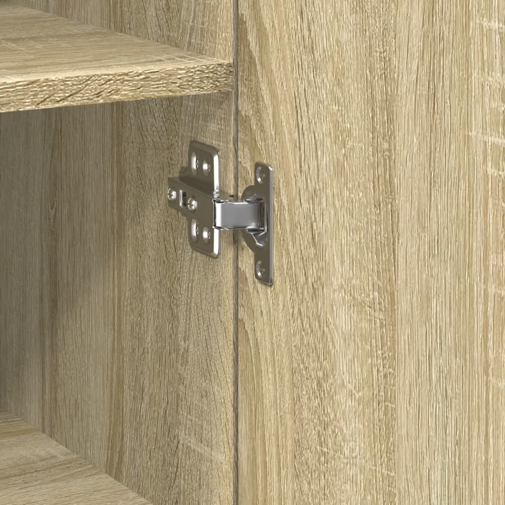 vidaXL Slim Storage Cabinet Sonoma Oak 30x42.5x225 cm Engineered Wood