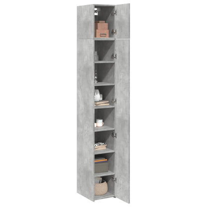 vidaXL Slim Storage Cabinet Concrete Grey 30x42.5x225 cm Engineered Wood