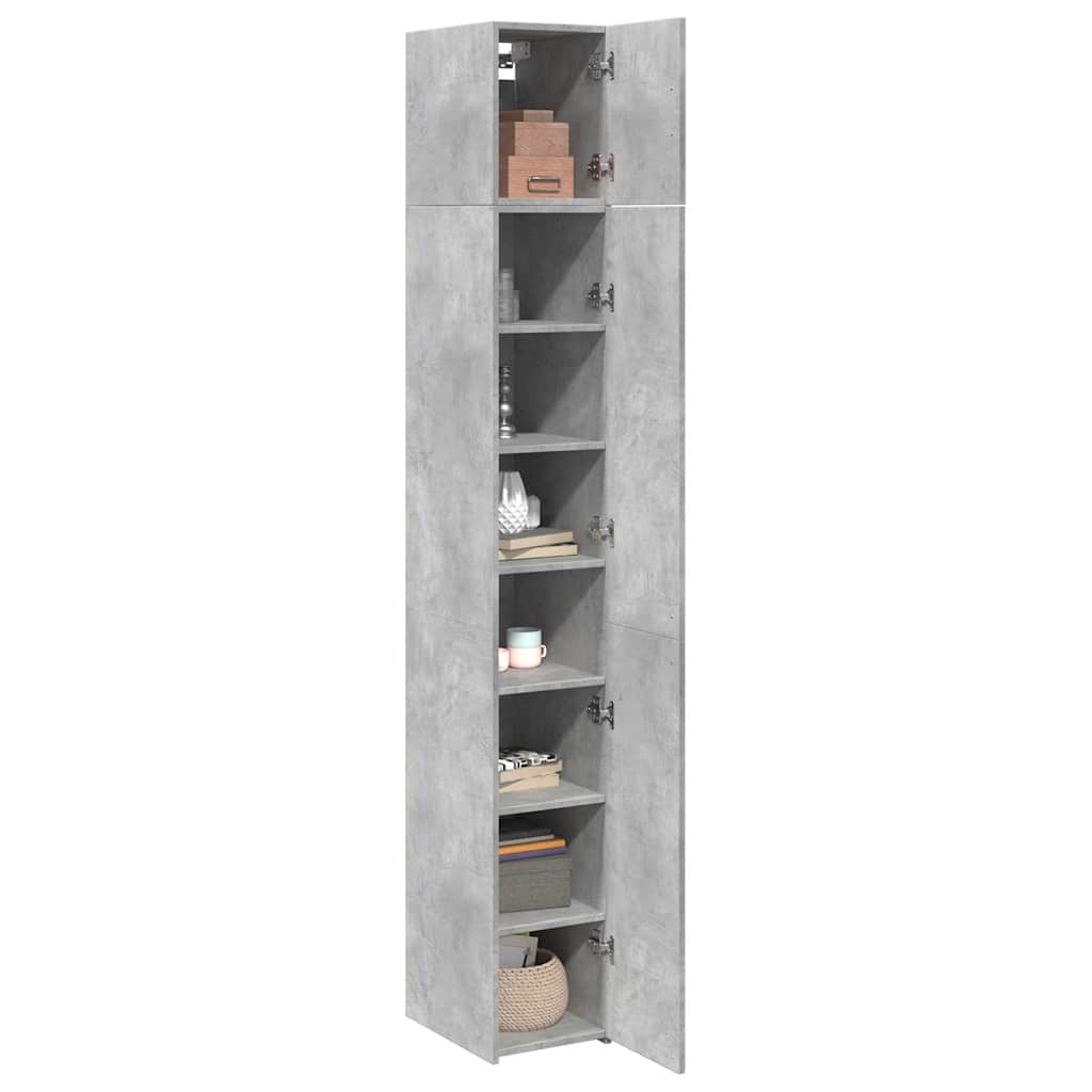 vidaXL Slim Storage Cabinet Concrete Grey 30x42.5x225 cm