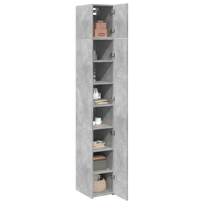 vidaXL Slim Storage Cabinet Concrete Grey 30x42.5x225 cm