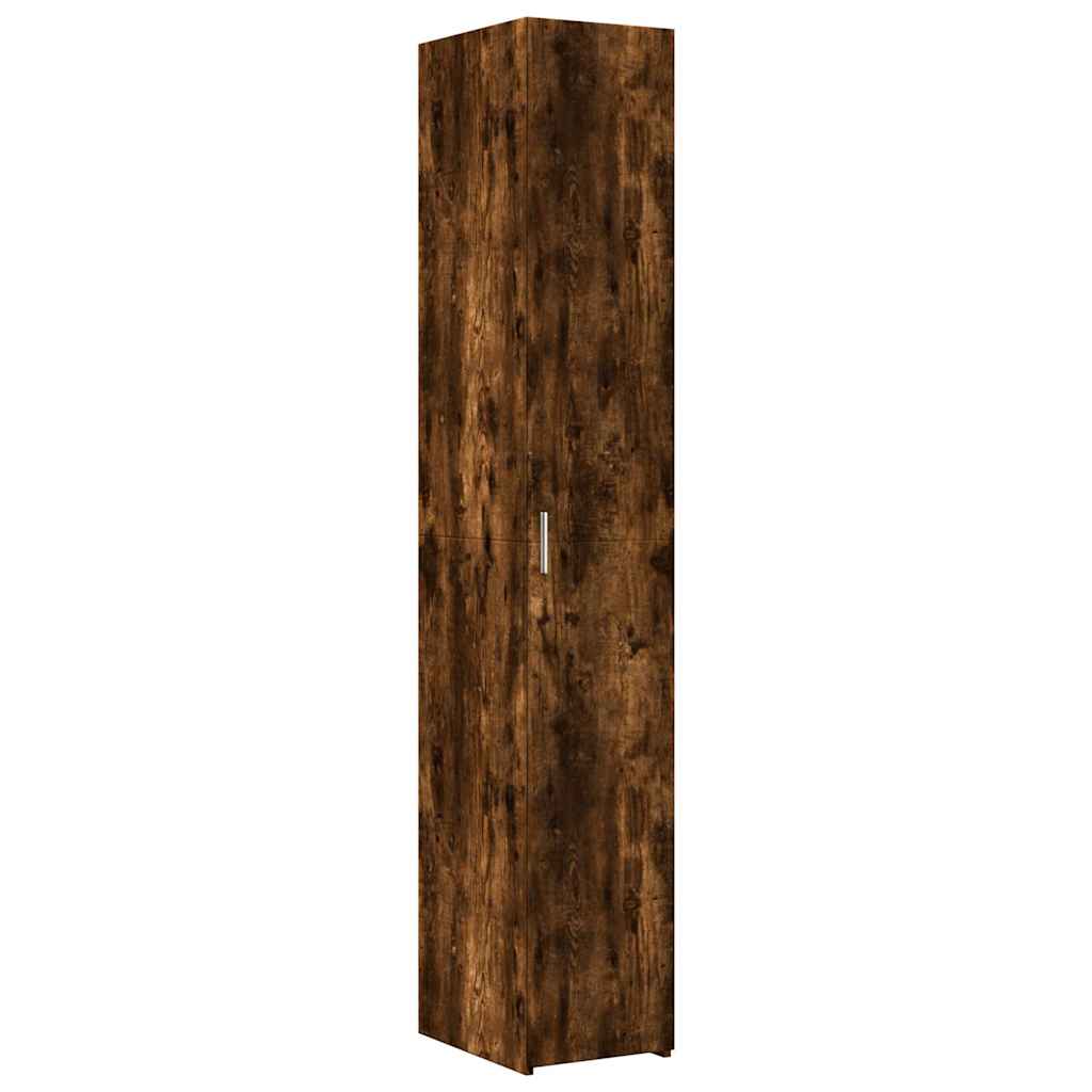vidaXL Slim Storage Cabinet Smoked Oak 30x42,5x225 cm Engineered Wood