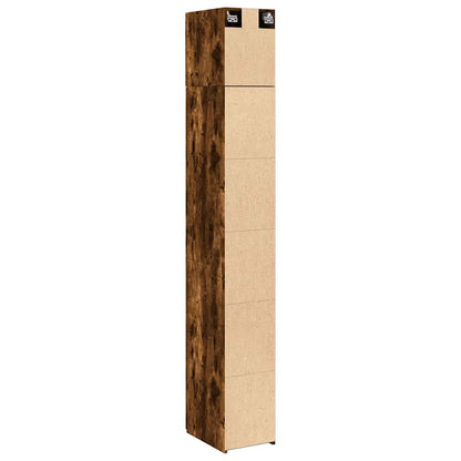 vidaXL Slim Storage Cabinet Smoked Oak 30x42,5x225 cm Engineered Wood