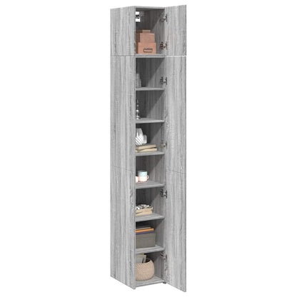 vidaXL Slim Storage Cabinet Grey Sonoma 30x42.5x225 cm Engineered Wood