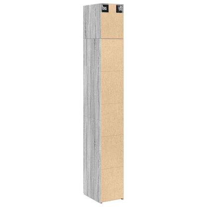 vidaXL Slim Storage Cabinet Grey Sonoma 30x42,5x225 cm Engineered Wood