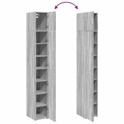 vidaXL Slim Storage Cabinet Grey Sonoma 30x42,5x225 cm Engineered Wood