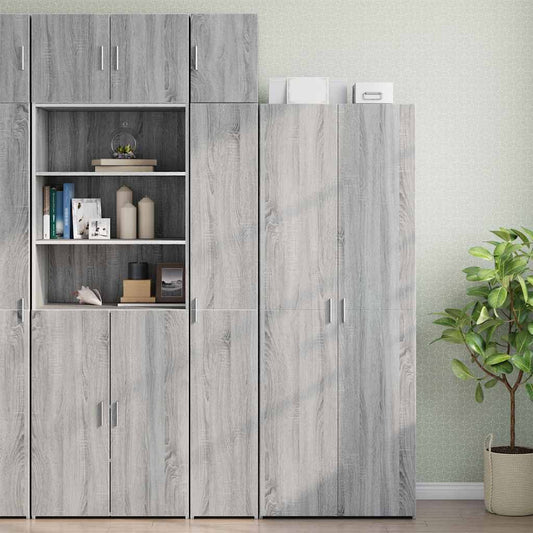 vidaXL Slim Storage Cabinet Grey Sonoma 30x42,5x225 cm Engineered Wood