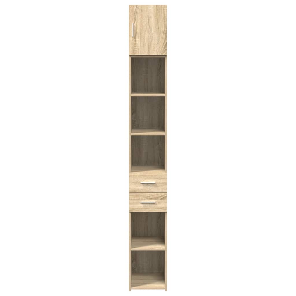 vidaXL Slim Storage Cabinet Sonoma Oak 30x42.5x225 cm Engineered Wood