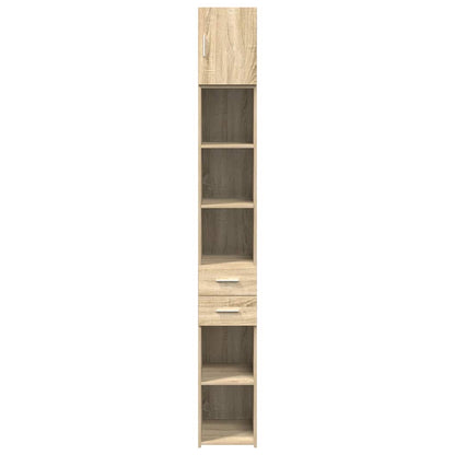 vidaXL Slim Storage Cabinet Sonoma Oak 30x42.5x225 cm Engineered Wood