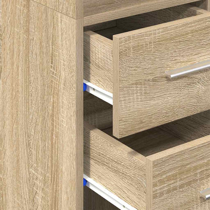 vidaXL Slim Storage Cabinet Sonoma Oak 30x42.5x225 cm Engineered Wood
