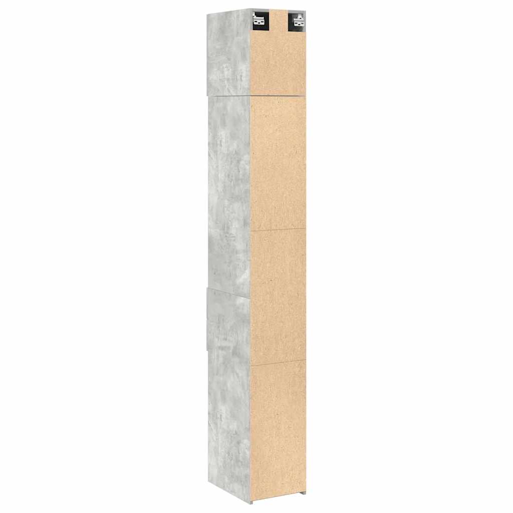 vidaXL Slim Storage Cabinet Concrete Grey 30x42.5x225 cm Engineered Wood