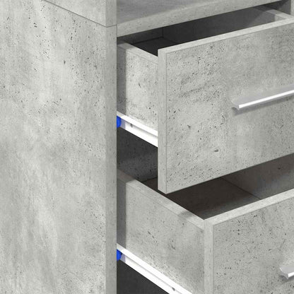 vidaXL Slim Storage Cabinet Concrete Grey 30x42.5x225 cm Engineered Wood