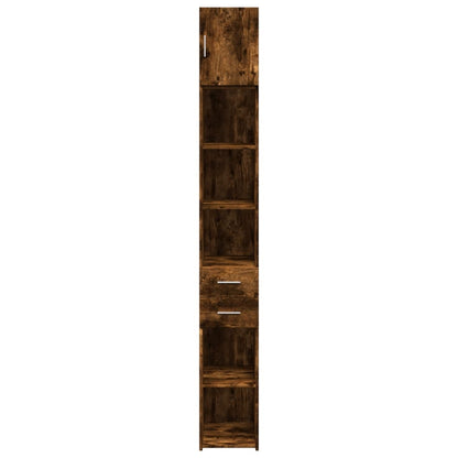 vidaXL Slim Storage Cabinet Smoked Oak 30x42,5x225 cm Engineered Wood