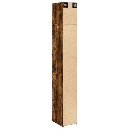 vidaXL Slim Storage Cabinet Smoked Oak 30x42.5x225 cm Engineered Wood