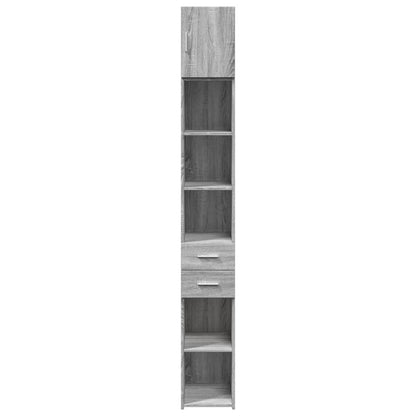 vidaXL Slim Storage Cabinet Grey Sonoma 30x42.5x225 cm Engineered Wood