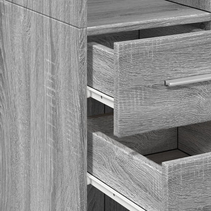 vidaXL Slim Storage Cabinet Grey Sonoma 30x42,5x225 cm Engineered Wood